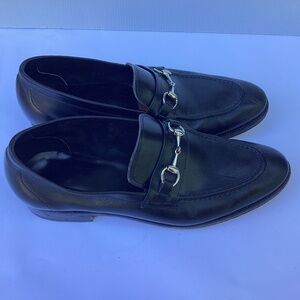 Black Meermin Silver Horse Bit Goodyear Welted Loafers 9.5